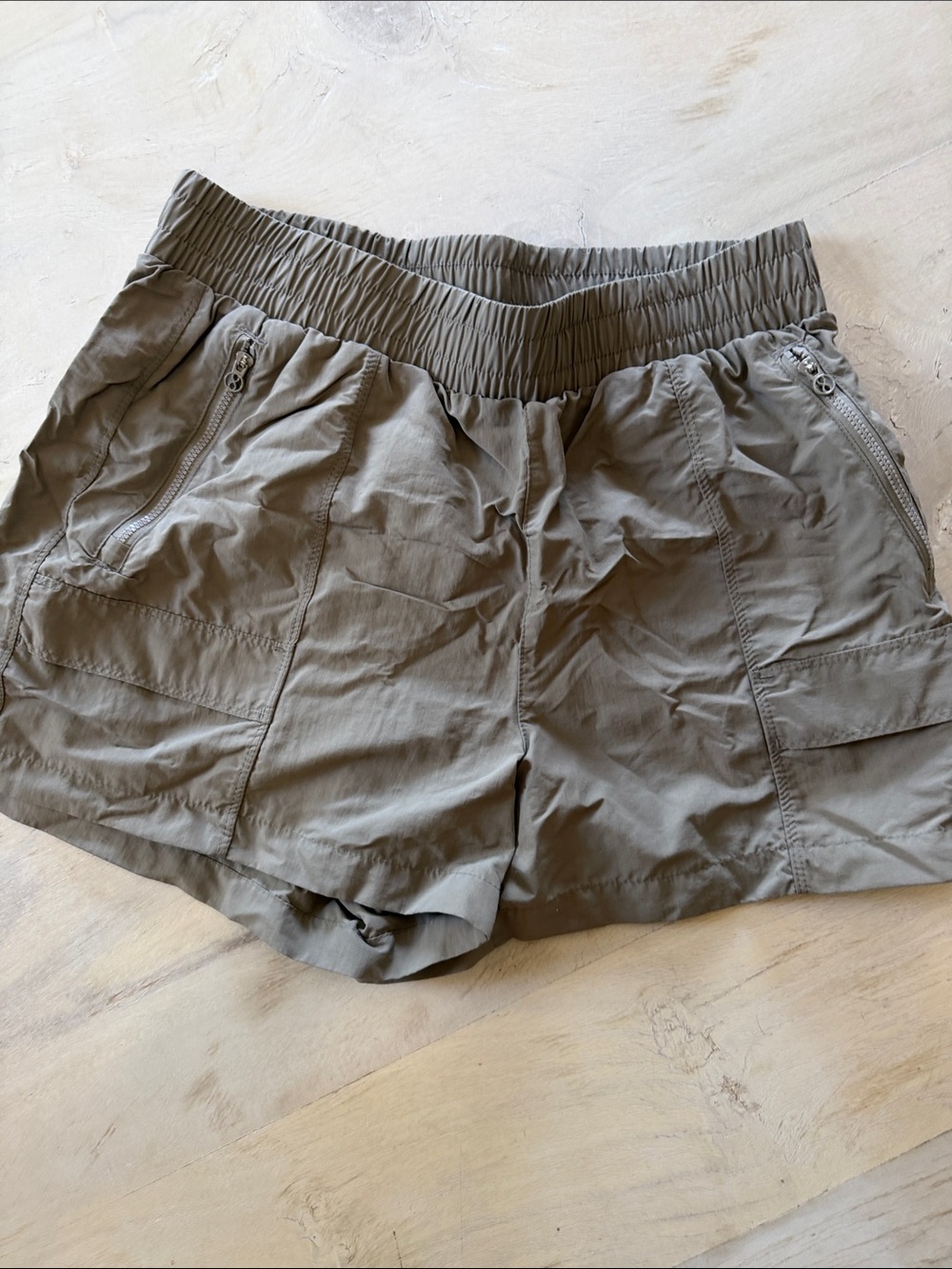 Layer 8 Olive Green Elastic-Waist Athletic Shorts